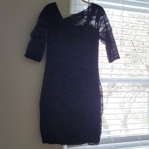 Formal little black dress with sleeves